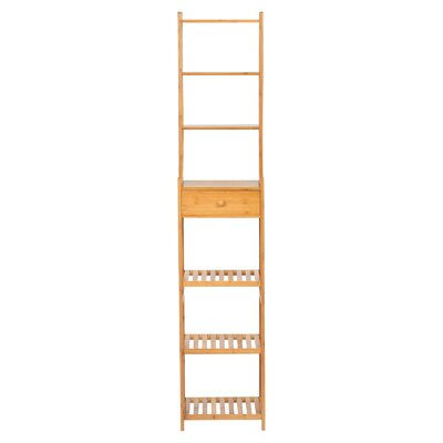 Bamboo Bathroom Shelf 7-Tier Tower Free Standing Storage Organizer Rack Bookcase D6936