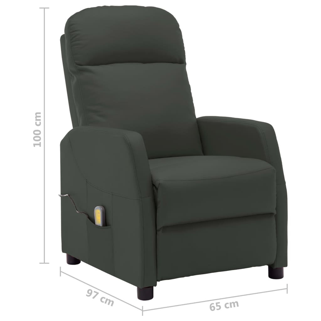 Faux Leather Massage Reclining Chair with Adjustable Footrest and Side Pocket K903149