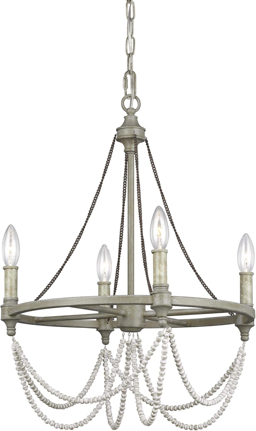 White 6-Light Candle Chandelier N2174