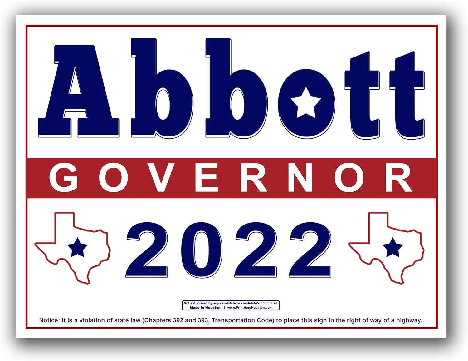 Yard Sign with Metal Wire H-Stake Stand and Bumper Sticker I910355