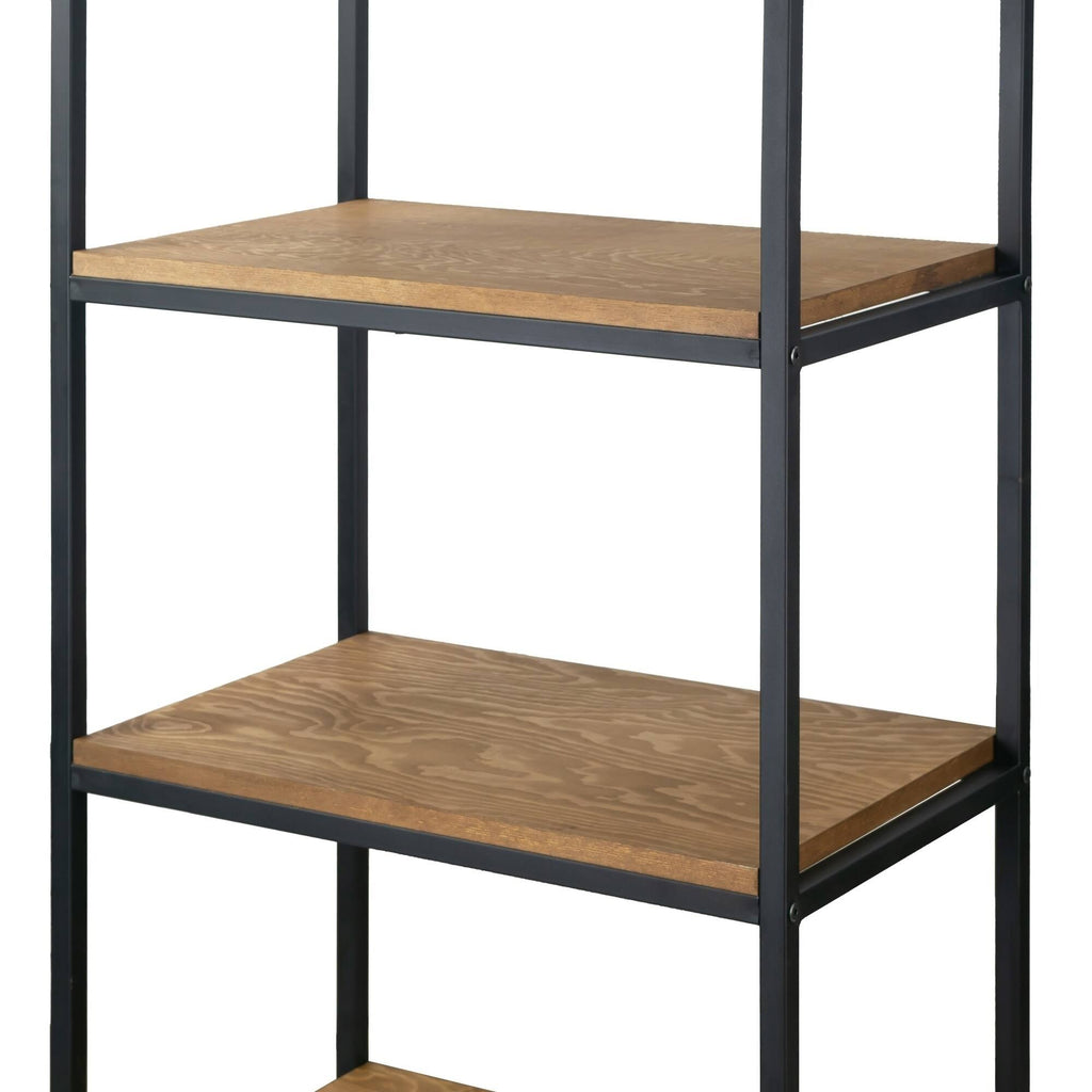 Brown Pine Wood Display Shelf Bookcase with Drawer K87130
