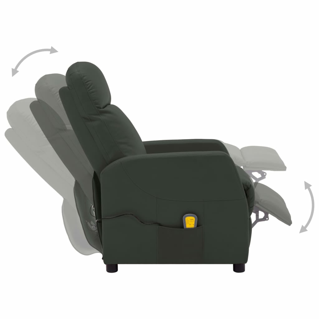 Faux Leather Massage Reclining Chair with Adjustable Footrest and Side Pocket K903149