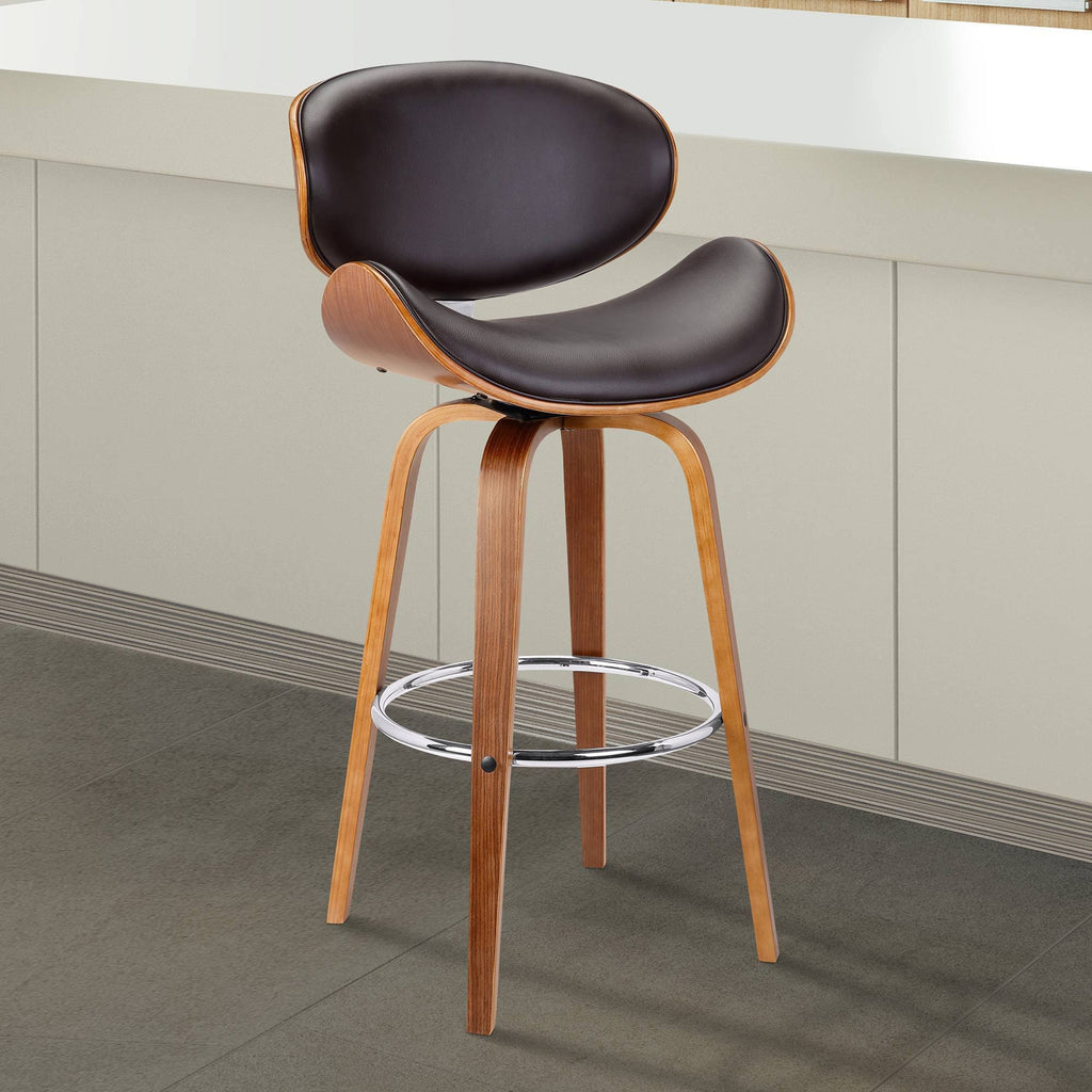 Brown Swivel Height Barstool T1874