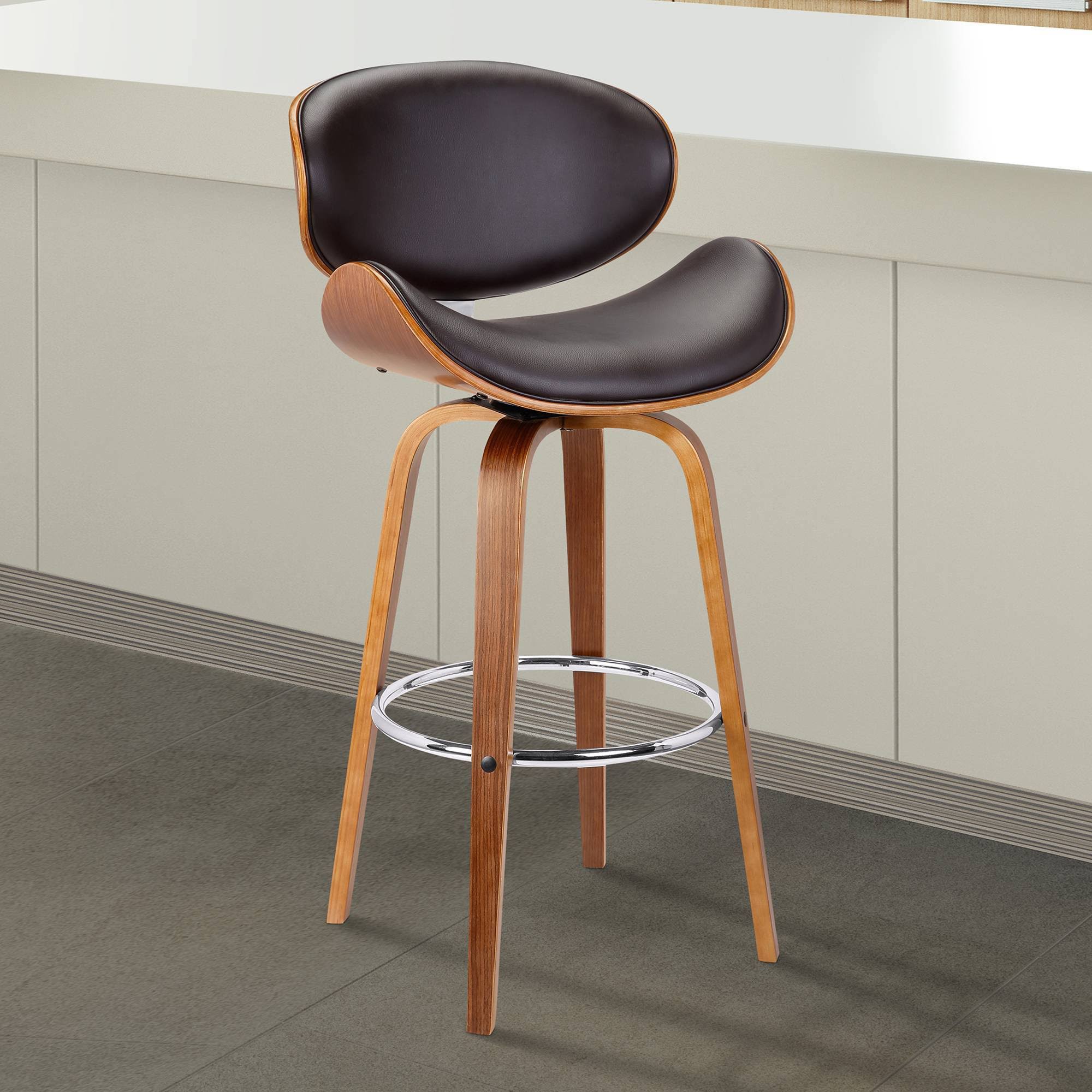 Brown Swivel Height Barstool T1874