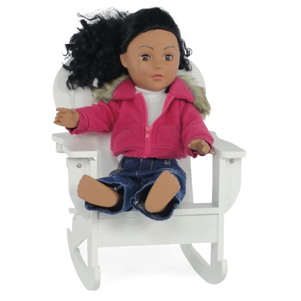 White 18 Inch Doll Adirondack Rocking Chair B307109