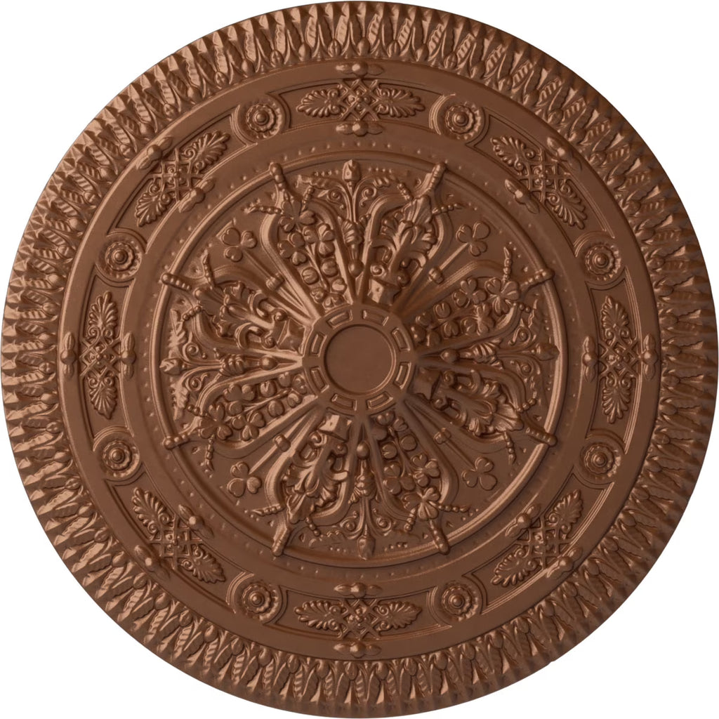 Naple Ceiling Medallion, Hand-Painted Polished Copper O18317