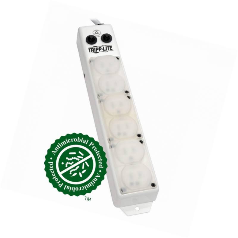 Medical-Grade Power Strip 6 15A Hospital-Grade Outlets 15ft. Cord L7653