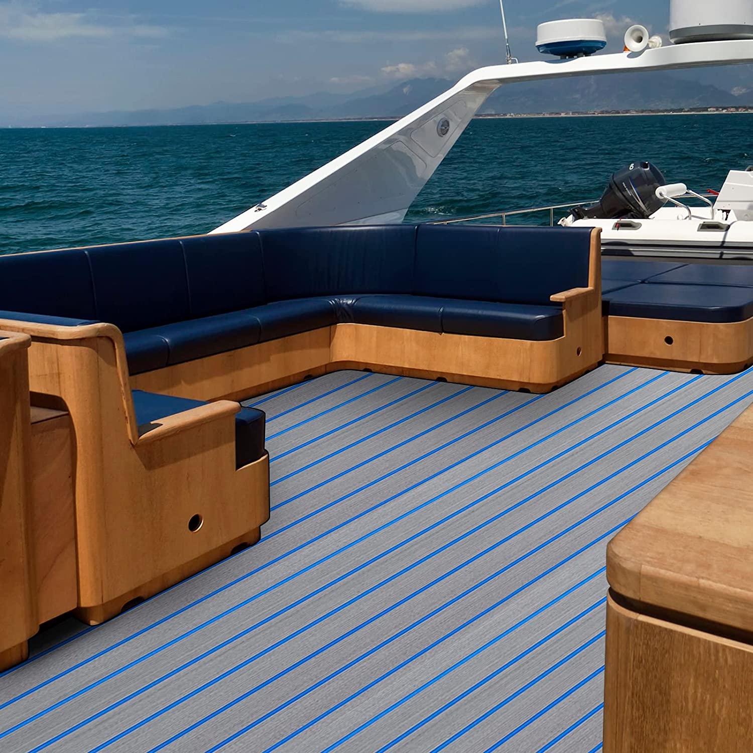 Marine Carpet Eva Foam Decking Sheet Faux Teak Non-Slip Self-Adhesive Pad Z17746