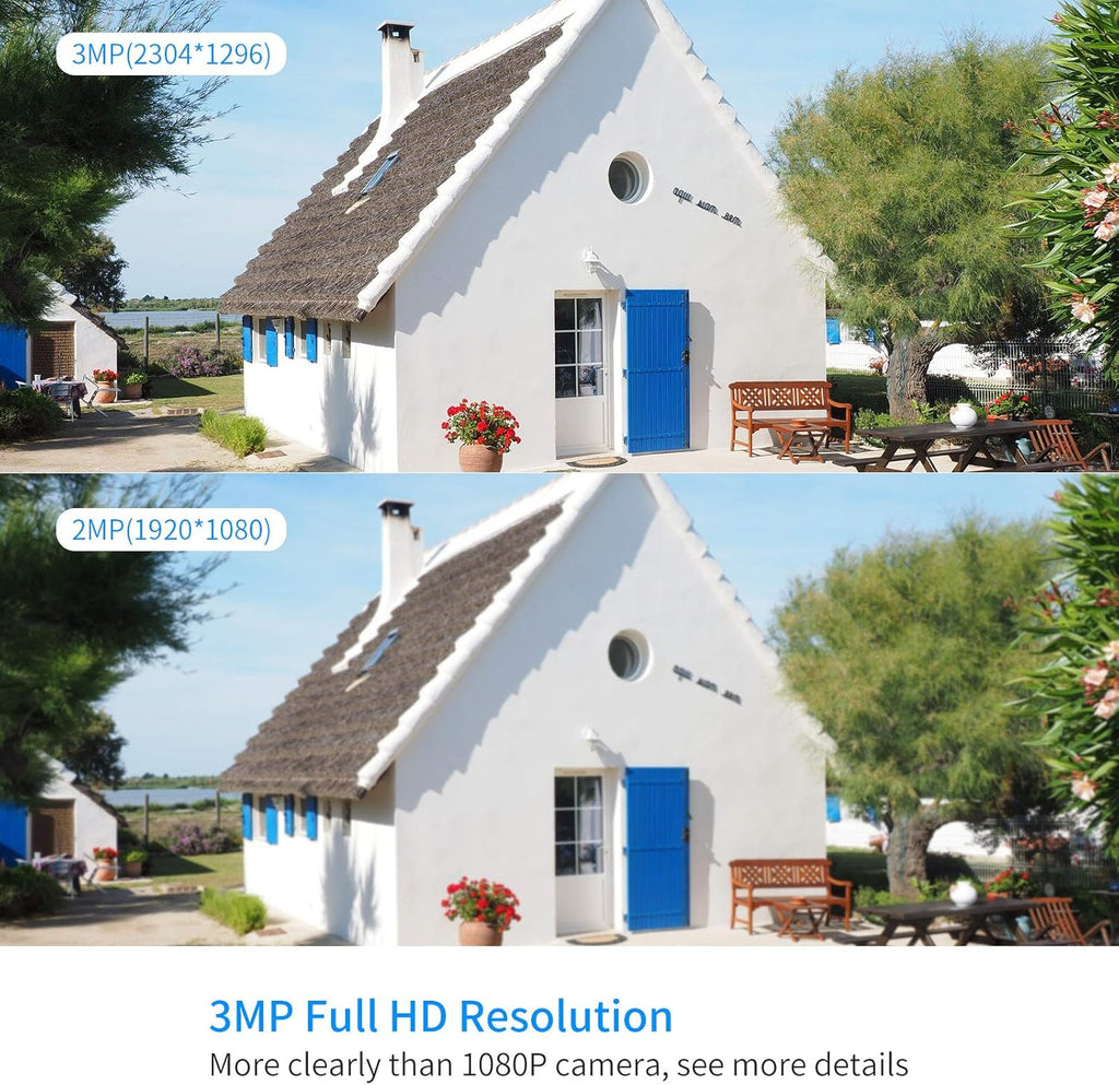 Wireless Security Camera System 8CH 1296P NVR 8Pcs 3MP Outdoor/Indoor WiFi Surveillance Camera with Night Vision I280125