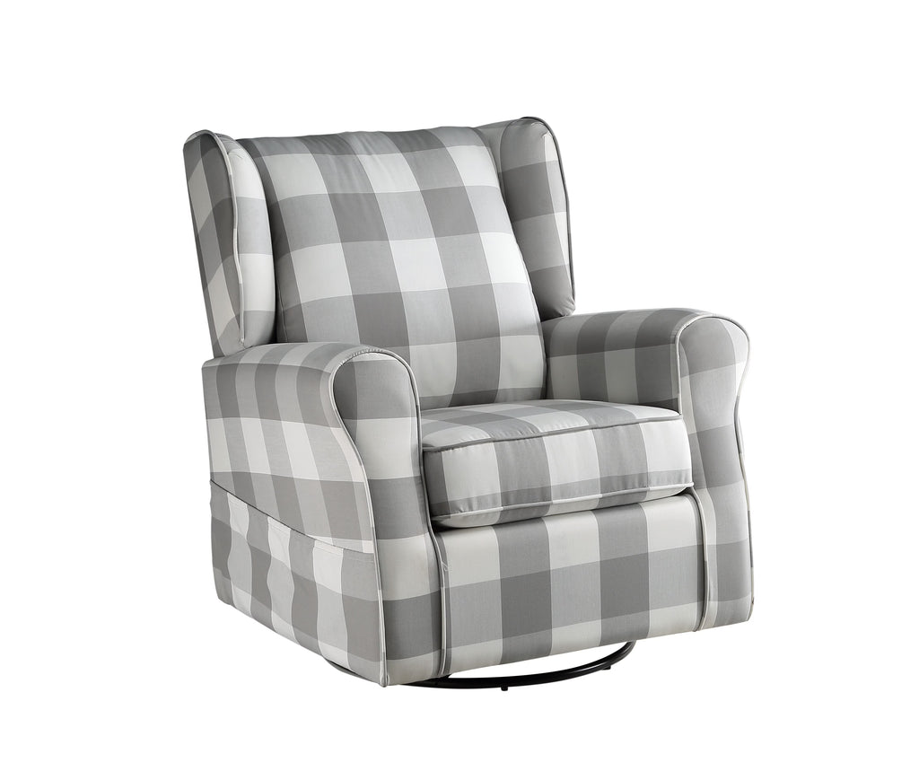 Gray Fabric Swivel Chair with Glider O815