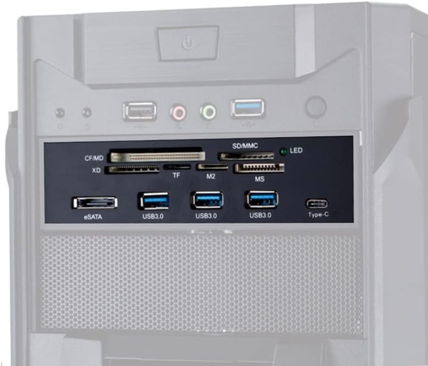 Internal Card Reader 5.25inches Front USB 3.0 Multifunction PC Front Panel with eSATA and USB 3.1 Port Pack of 2 C707