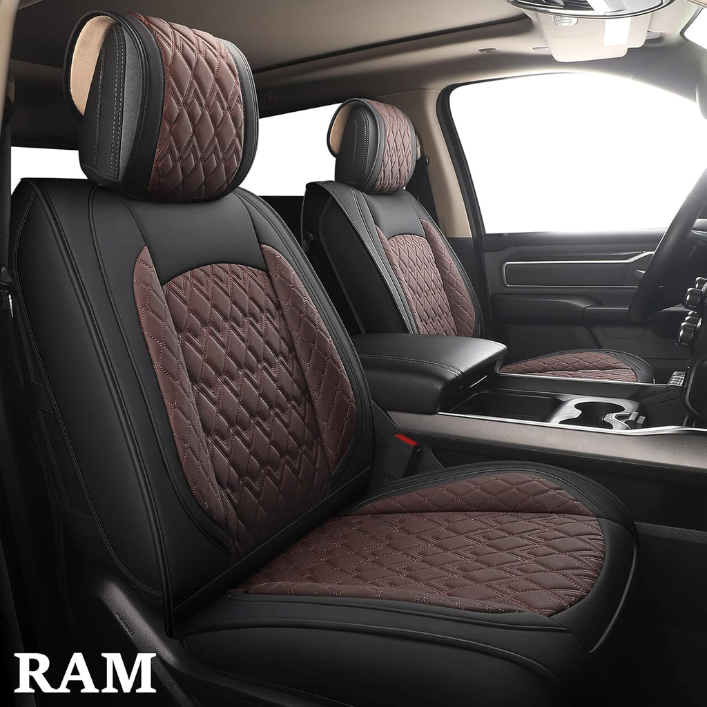 2 Pcs Front Waterproof Synthetic Leather Car Seat Covers N322
