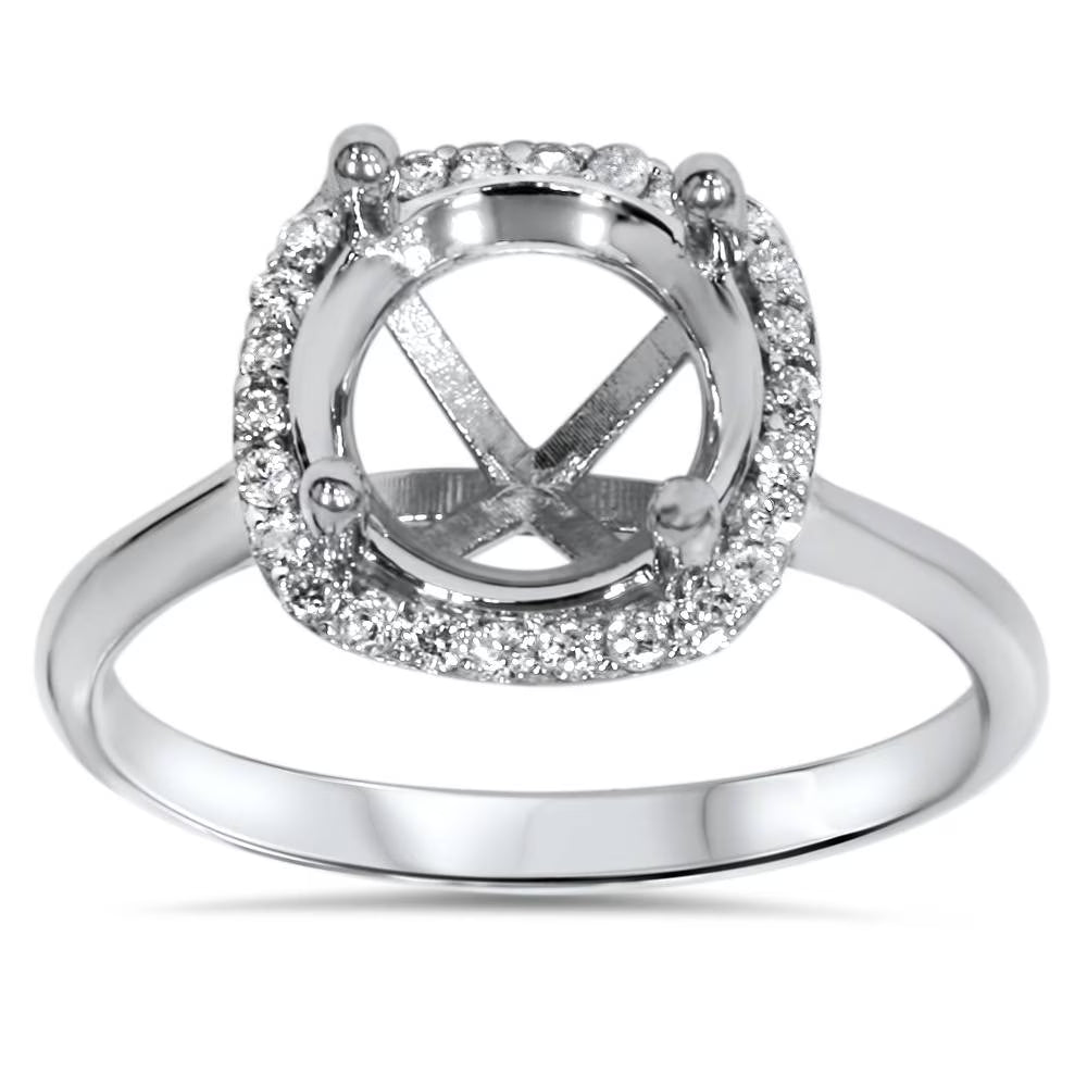 14K White Gold Diamond Engagement Ring Setting L7932