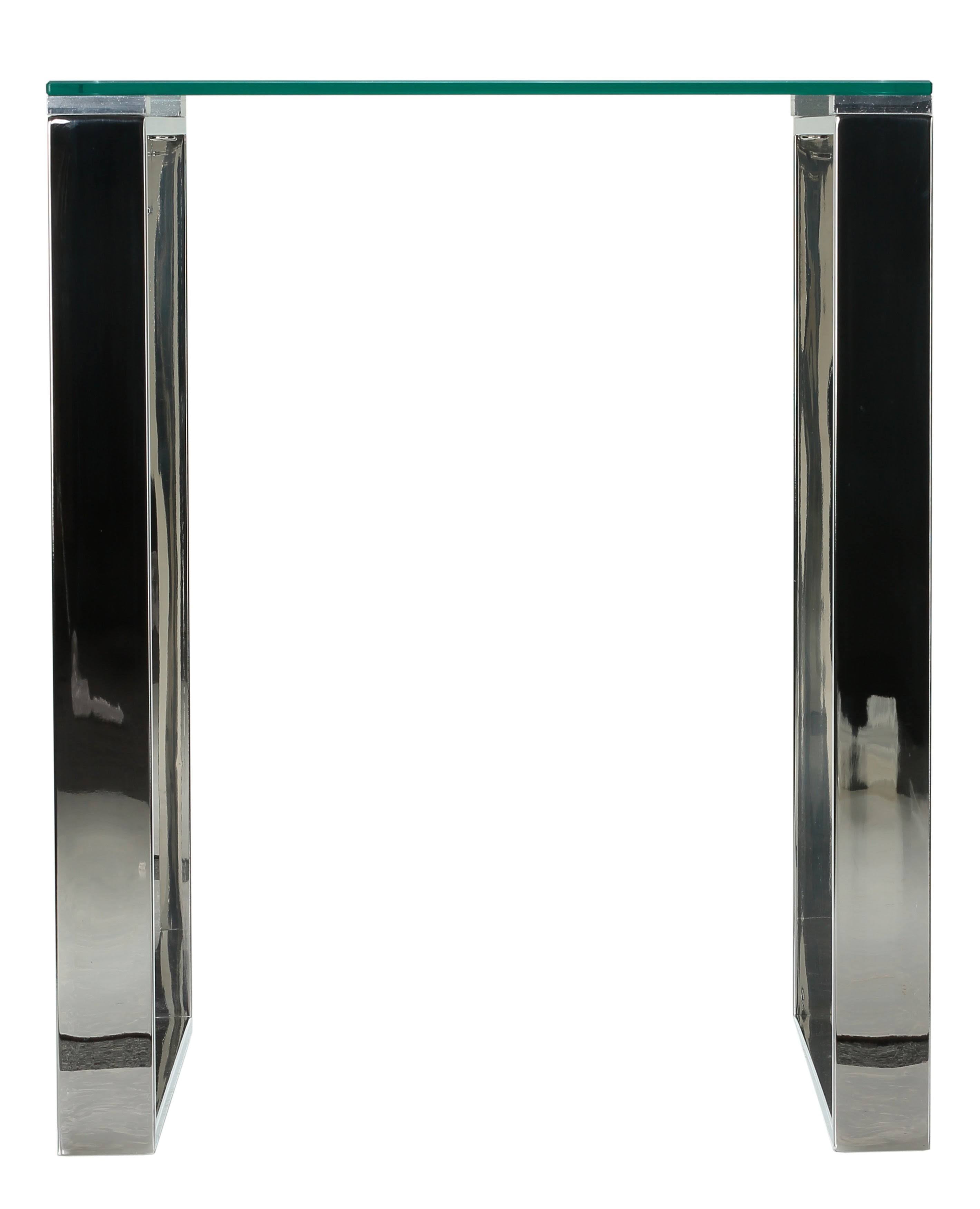 Chrome Square Glass End Table U6479