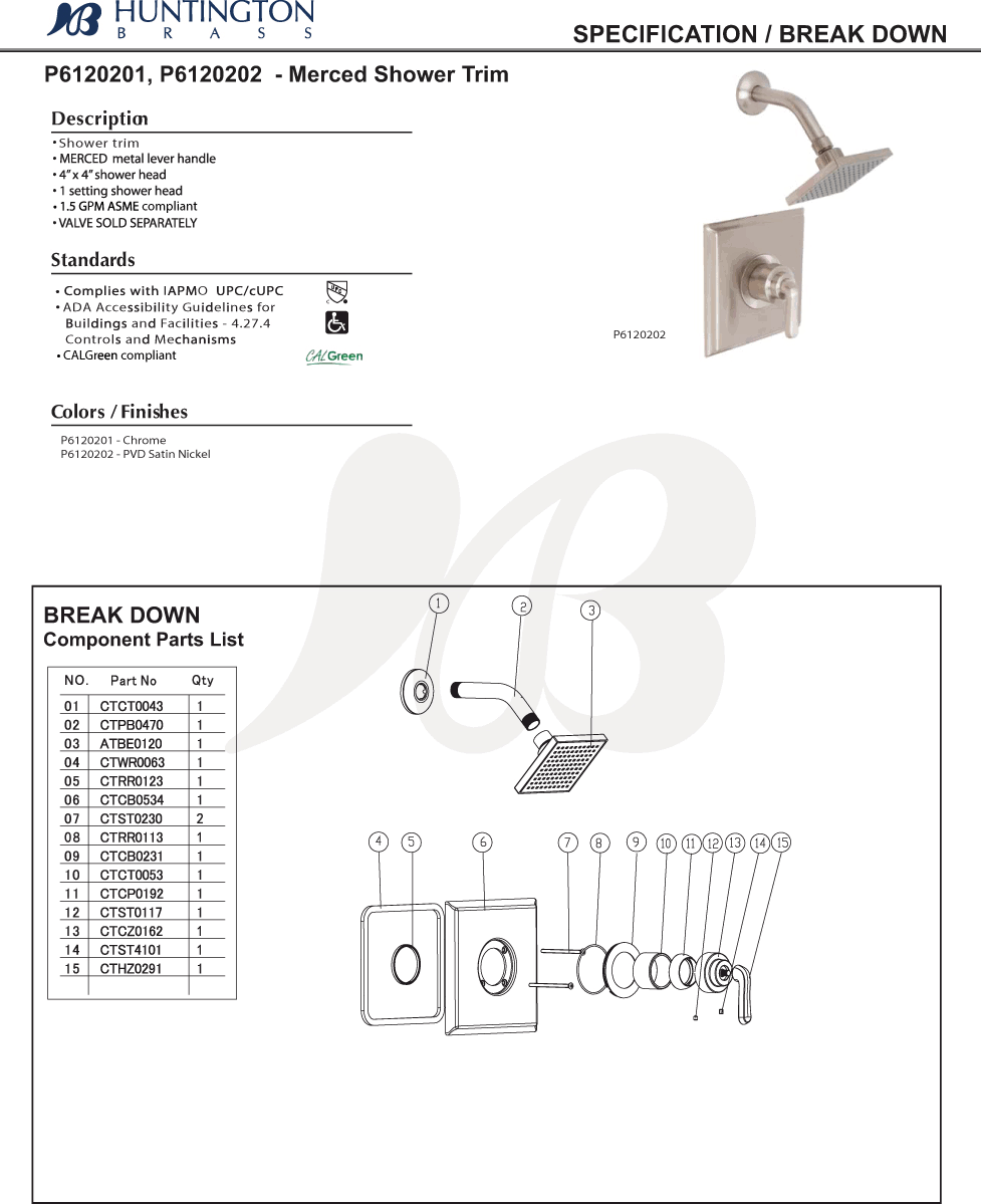 Satin Nickel Shower Trim O568984