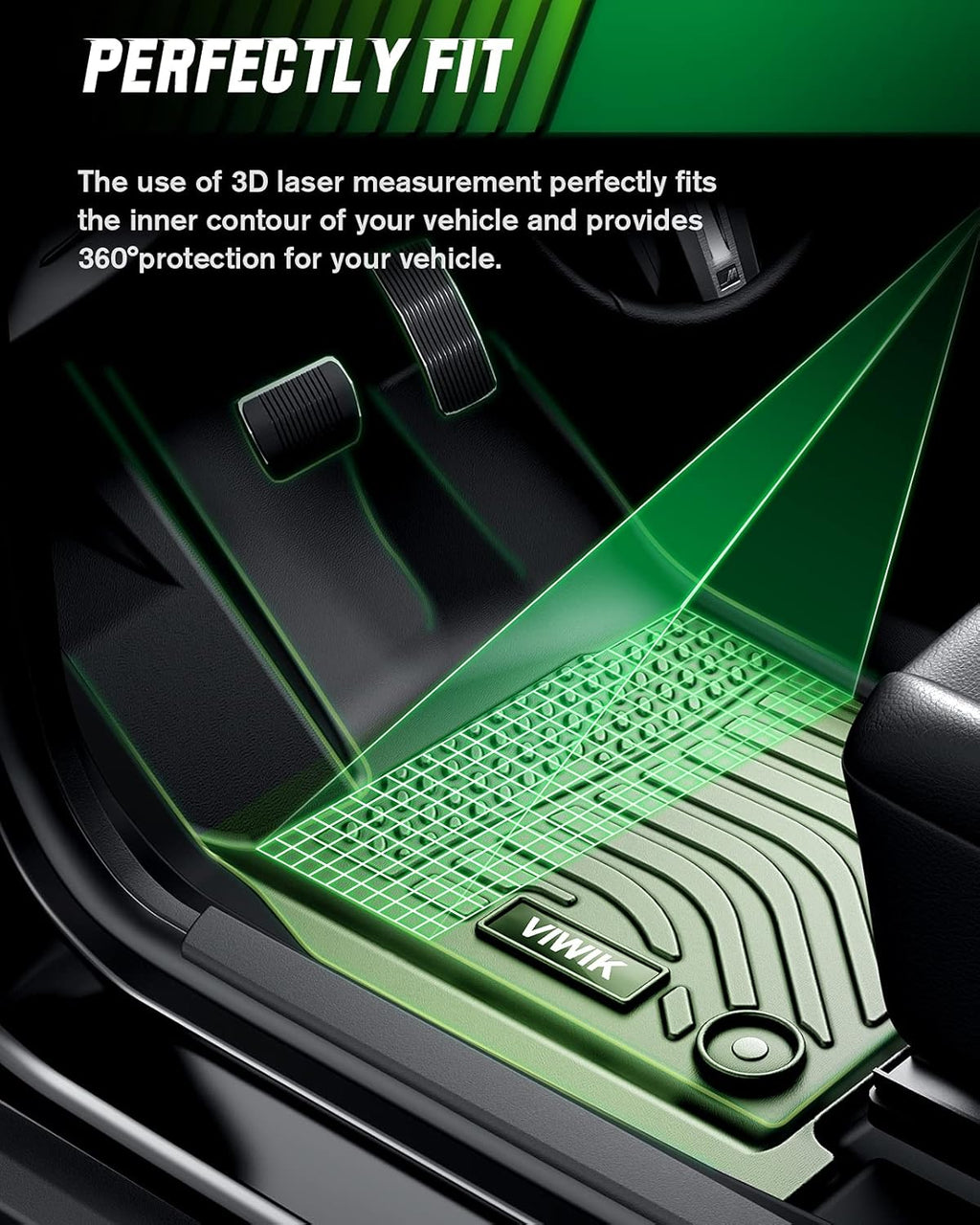 Black TPE All Weather Car Floor Mats Full Set T4103