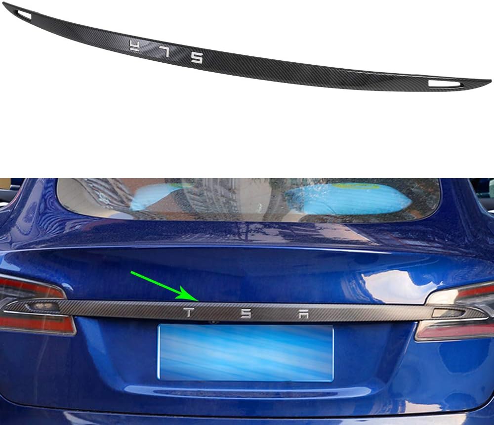 Rear Tailgate Trunk Lid Garnish Trim ABS Imitation Carbon Fiber Z703776