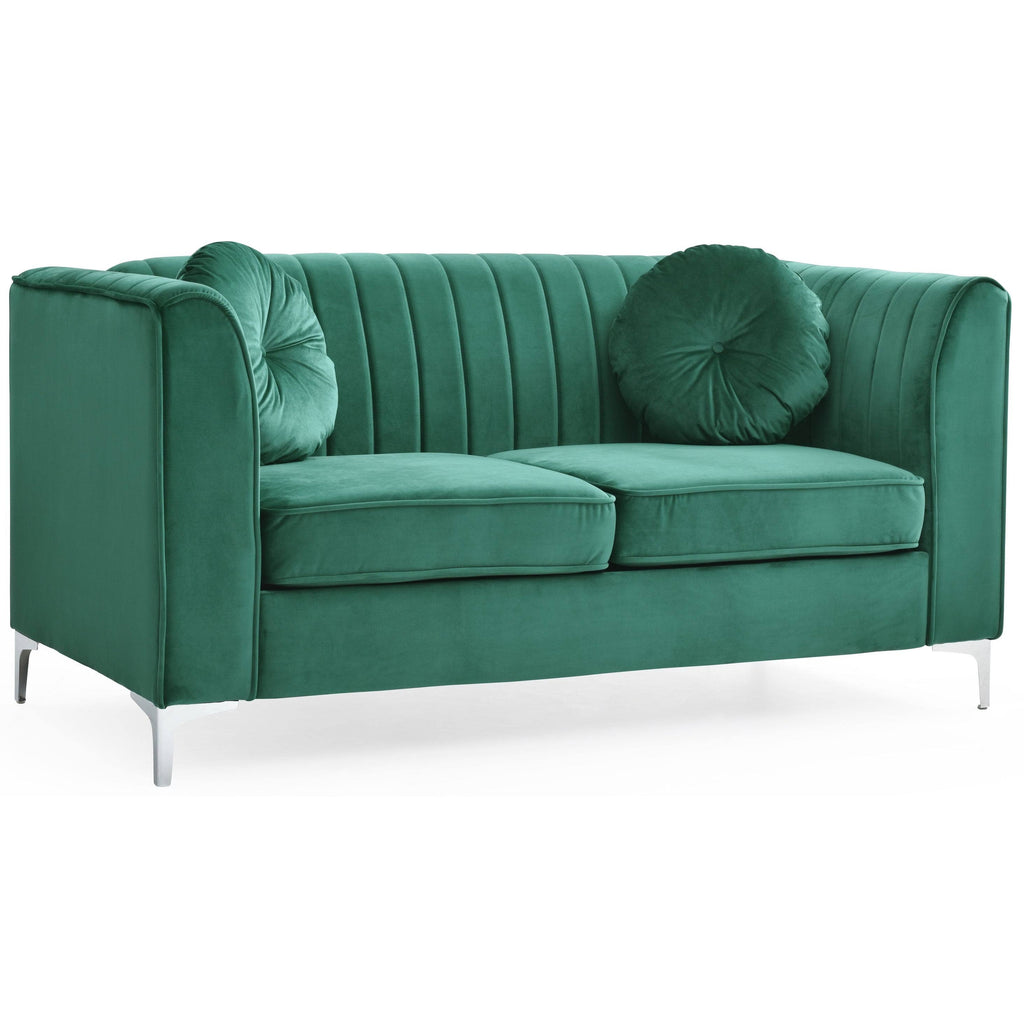 Ivory Velvet Loveseat X607126