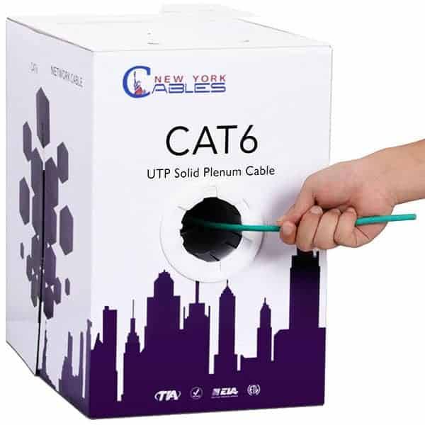 Cat6 Plenum 1000ft White 23AWG 550MHz Ethernet Cable R18378