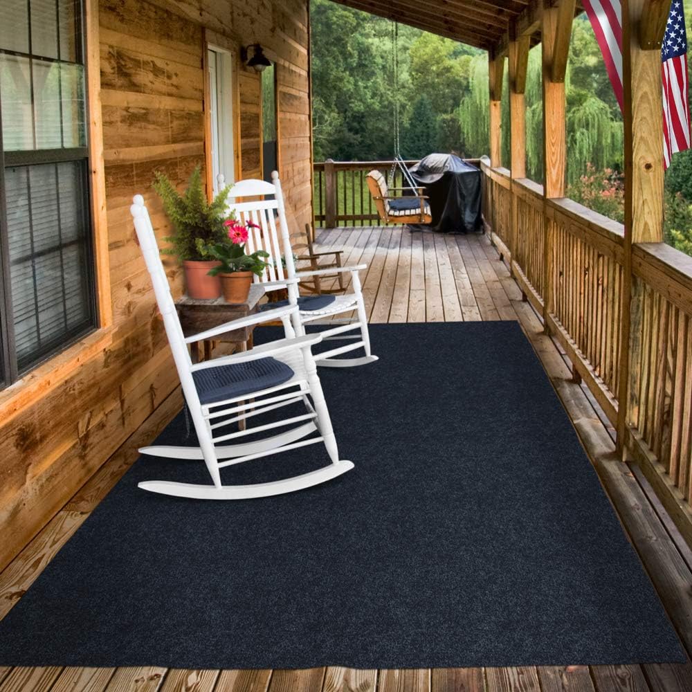 Indoor Outdoor Carpet with Rubber Marine Backing - Nautical Blue - 6 Feet x 30 Feet E64612