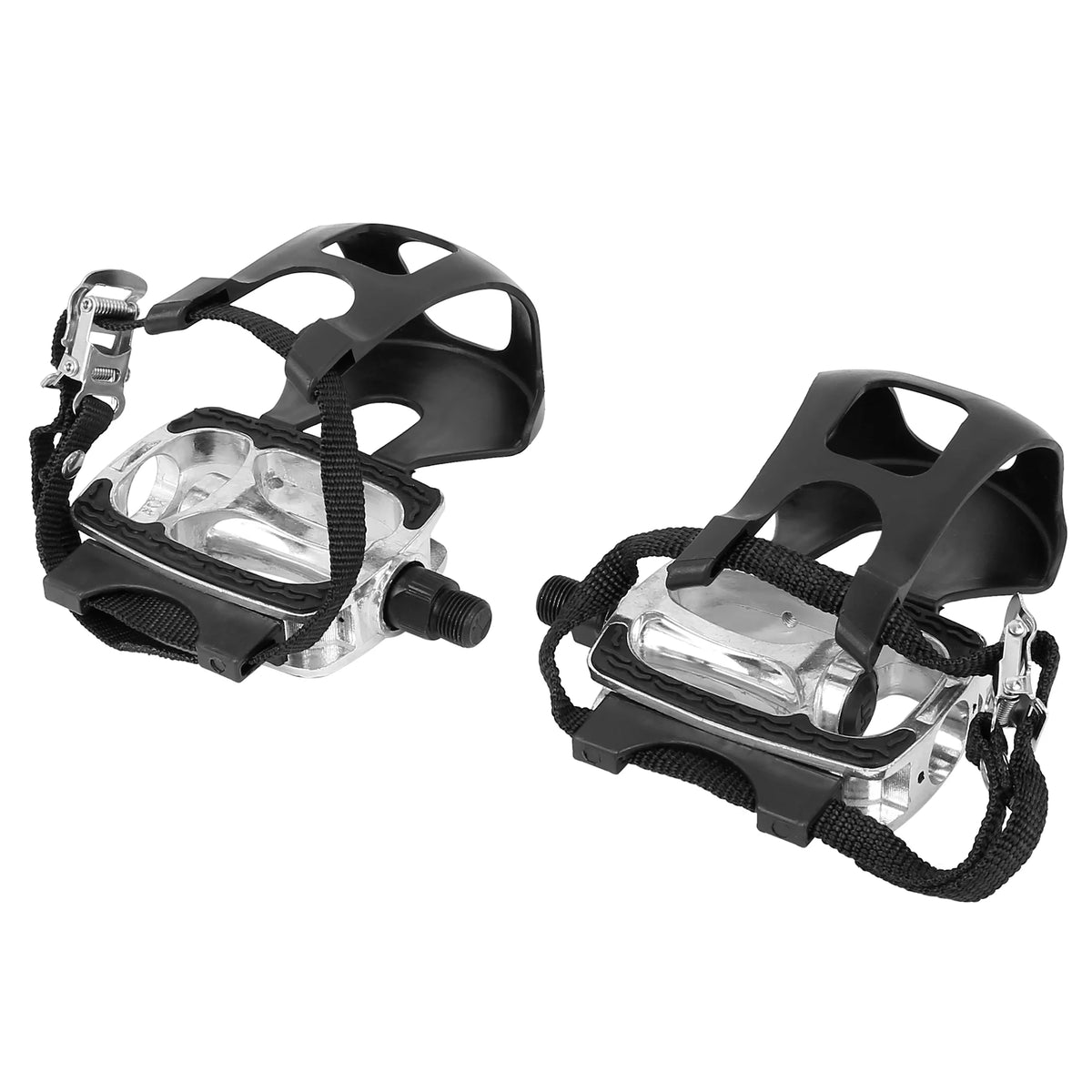 9/16'' Platform Bicycle Pedals with Toe Clip Foot Straps K456902