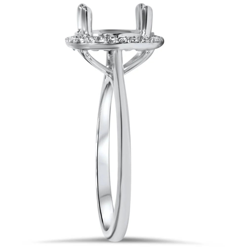 14K White Gold Diamond Engagement Ring Setting L7932