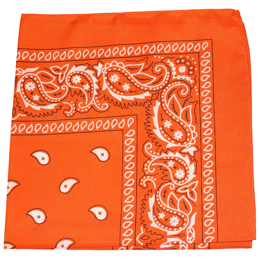 84 Paisley 100% Polyester Bandanas (Orange) D4979