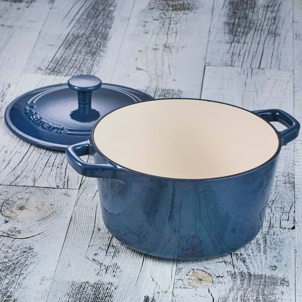 3 Quart Blue Cast Iron Covered Casserole G9739