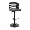 Gray Adjustable Swivel Bar Stool L6604