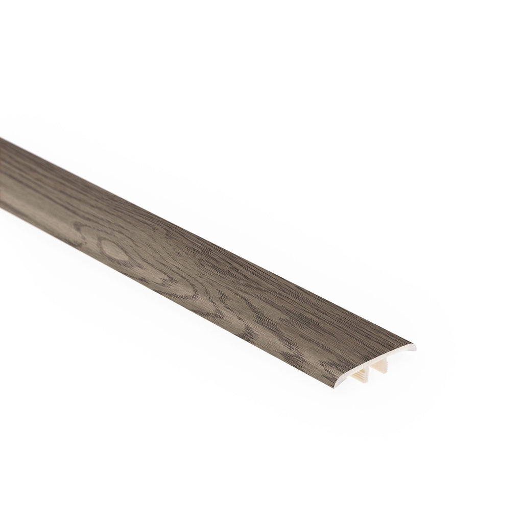 Oak Wood Veneer Vinyl Core Floor T-Moulding in Gray Y72679