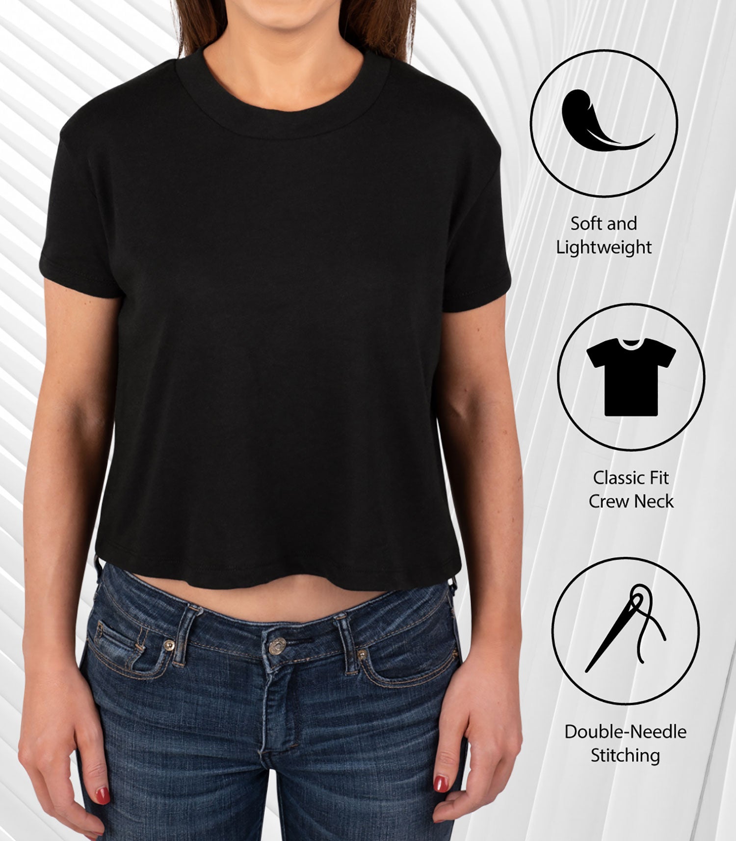 Juniors Cropped Cotton Blend T-Shirt Q609630