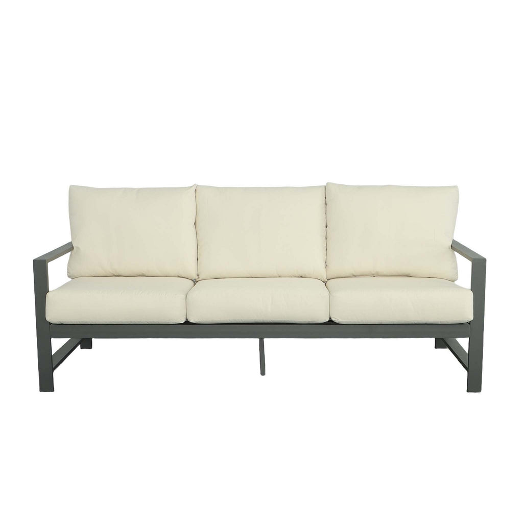 Aluminum Gray/Oyster Fabric Outdoor Sofa U2302