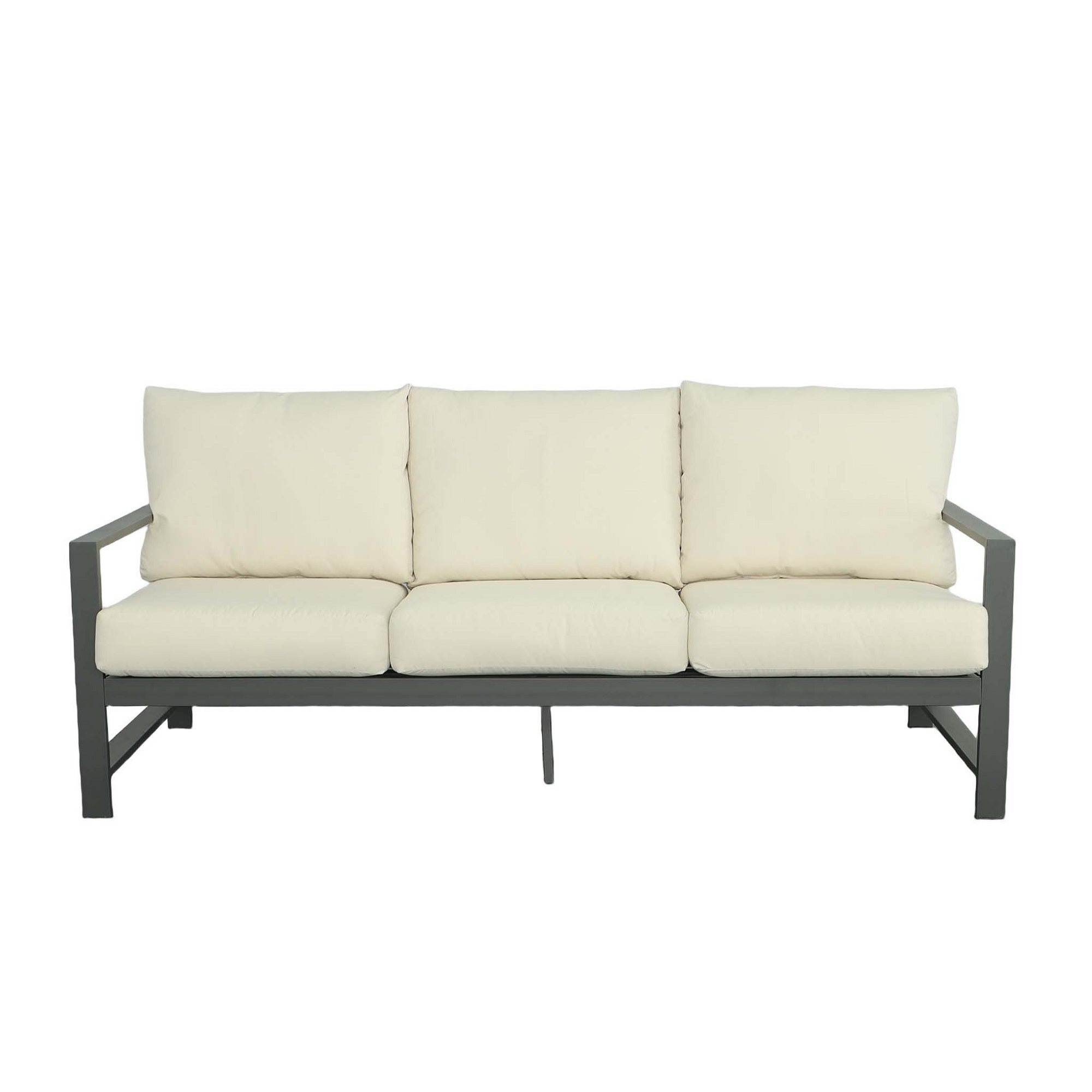 Aluminum Gray/Oyster Fabric Outdoor Sofa U2302