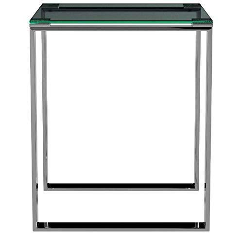 Chrome Square Glass End Table U6479