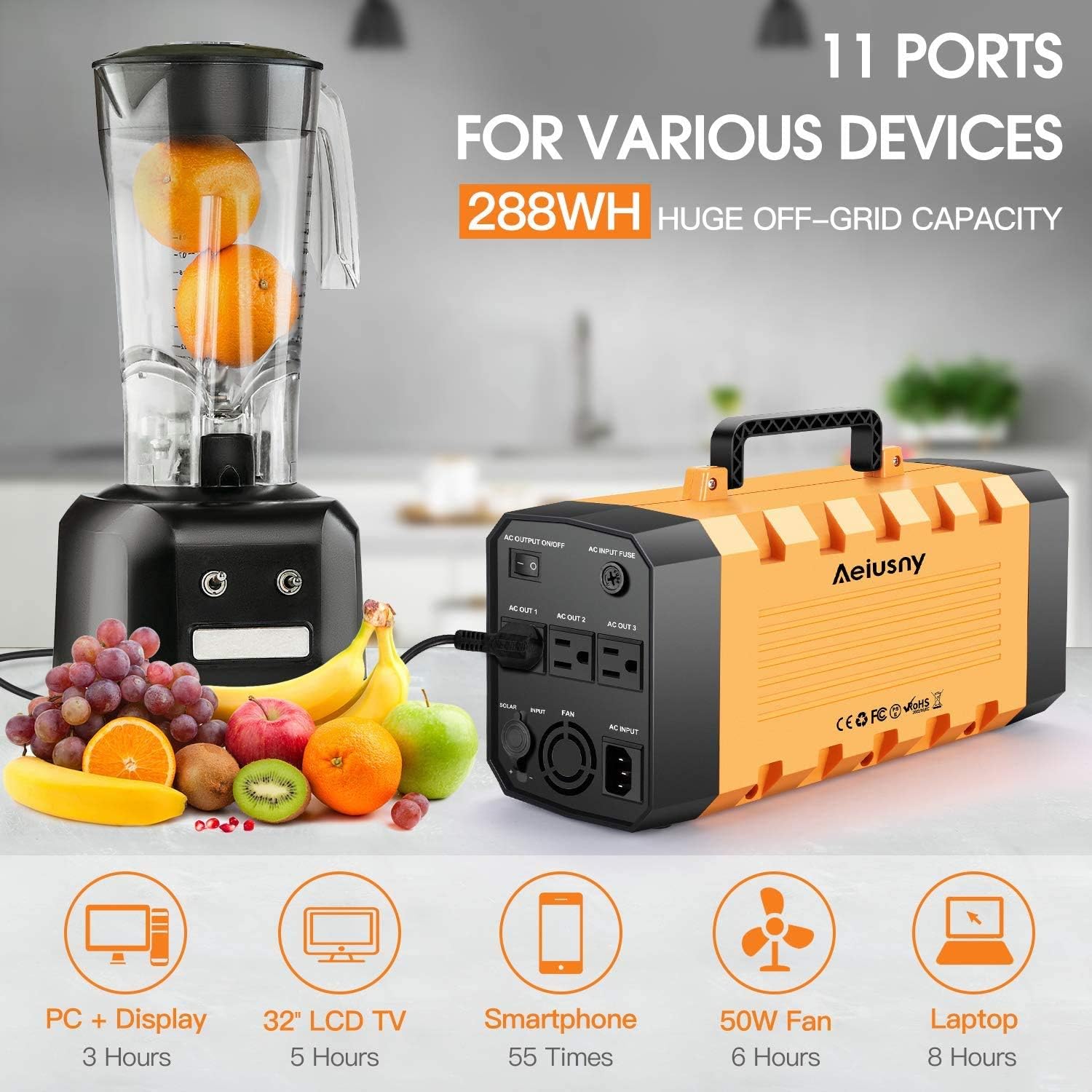 Portable Power Station 288Wh 500W Solar Generator W5577