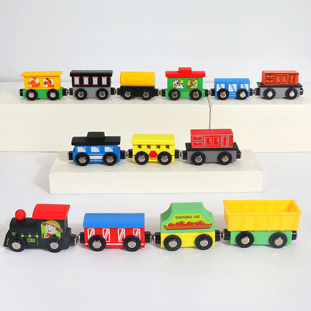 Magnetic Wooden Train Toys Assembling Blocks Toy W374