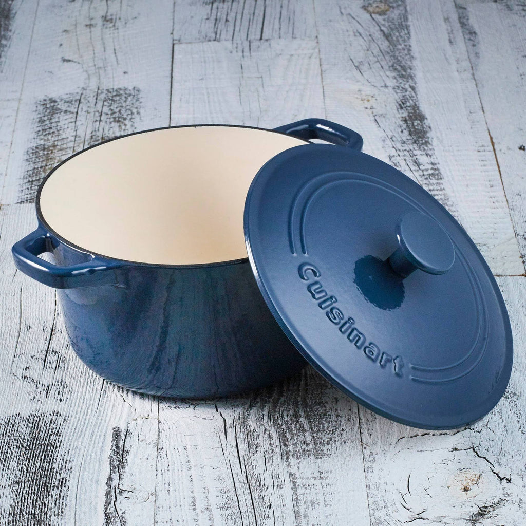 3 Quart Blue Cast Iron Covered Casserole G9739