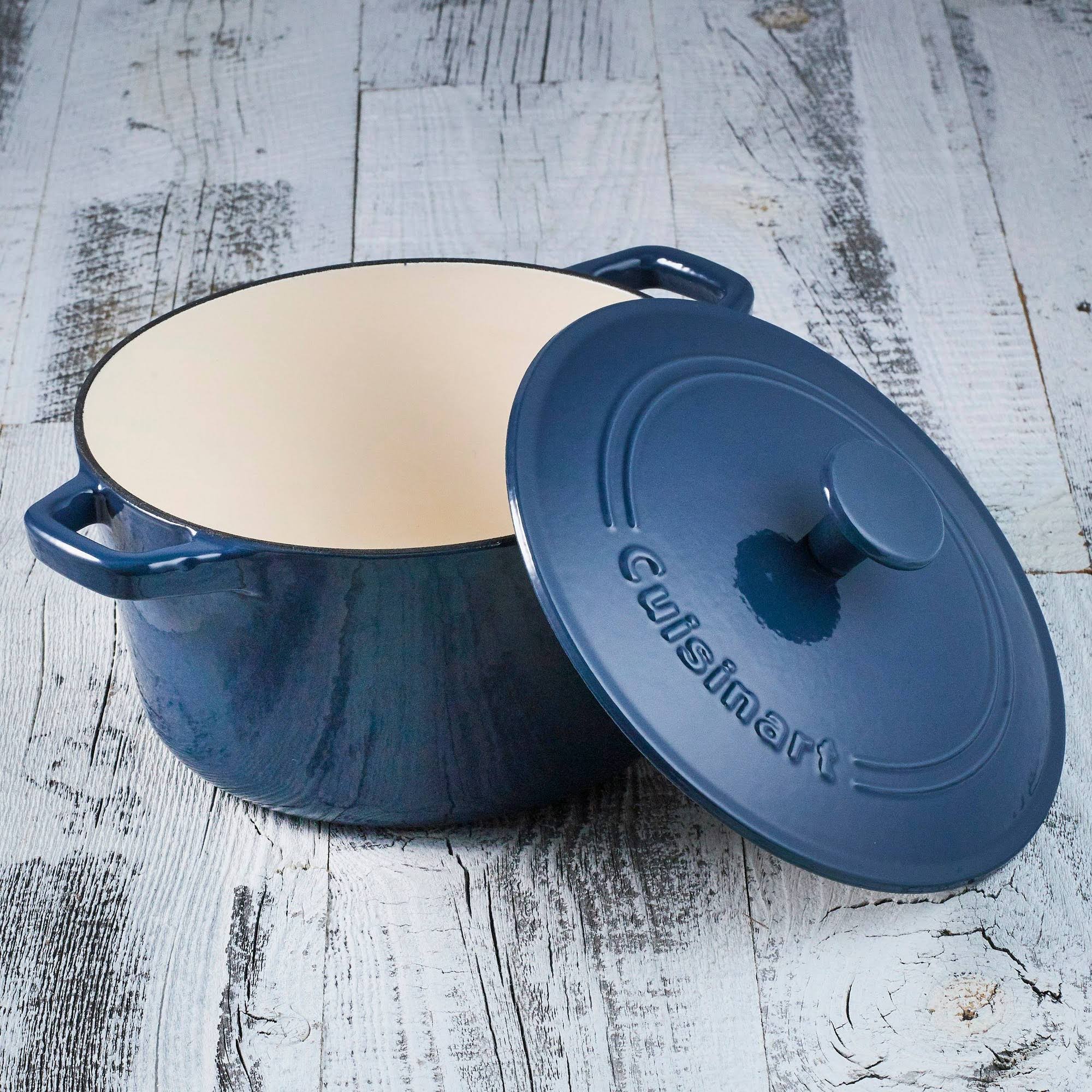 3 Quart Blue Cast Iron Covered Casserole G9739