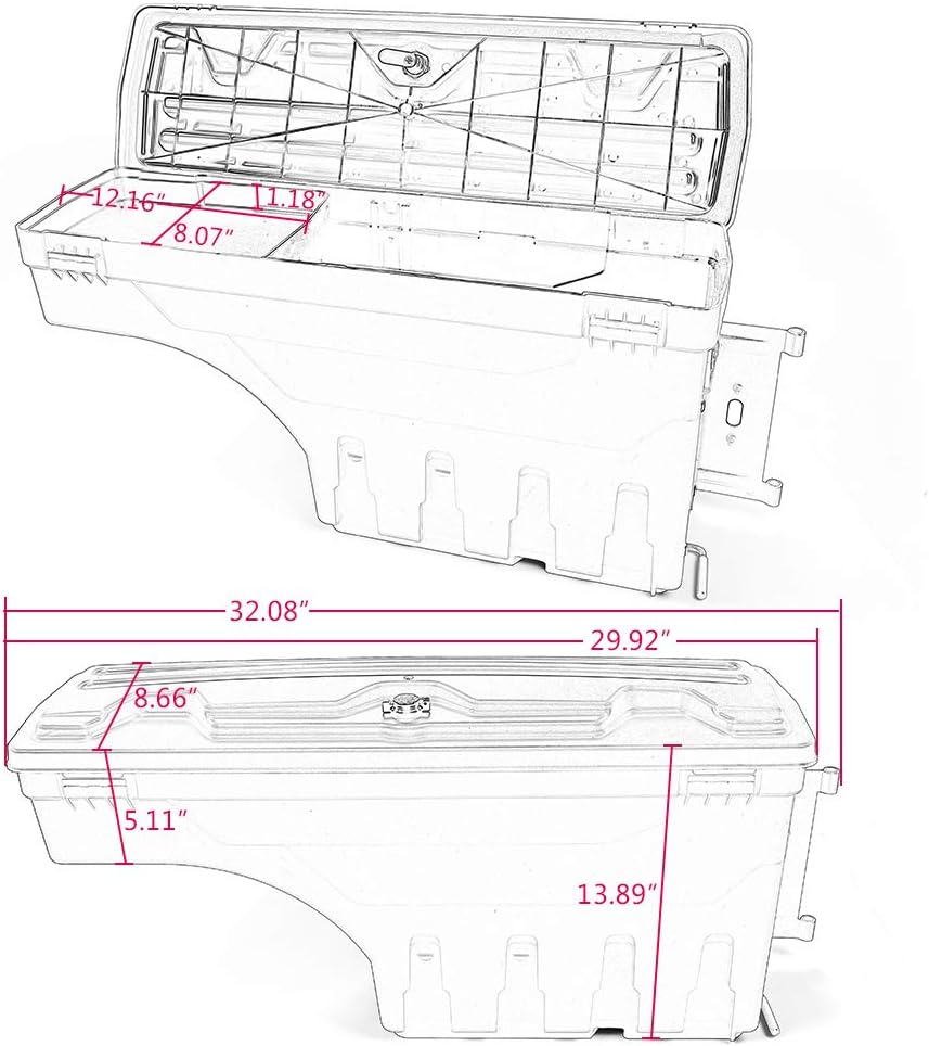Storage Box for GMC Sierra and Chevy Silverado N1898