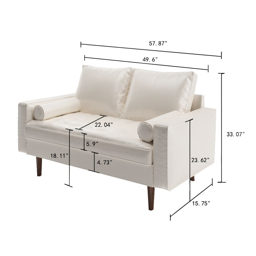 Mid-century Modern Loveseat Brown B35983