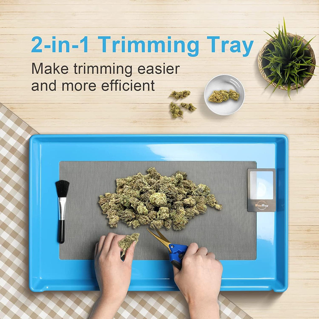 Black & Blue Bud Trimming Tray with Titanium Coated Pruning Shear X1515
