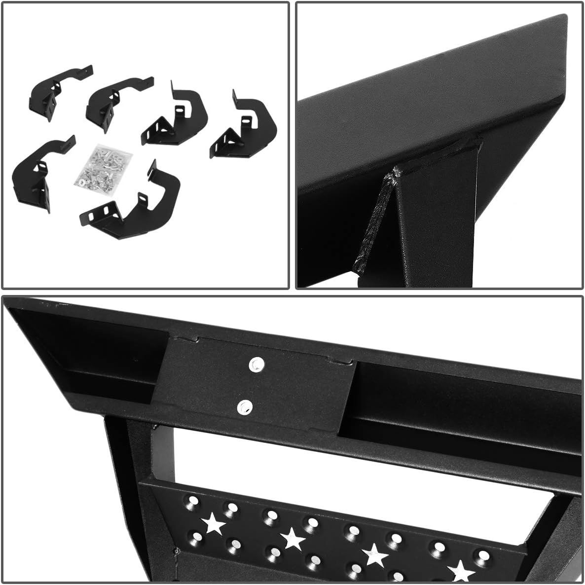 2.75 Inches Diameter Tubing 5 Inches Drop Down Side Step Nerf Bar Running Boards, Mild Steel, Black Powder Coated C384870