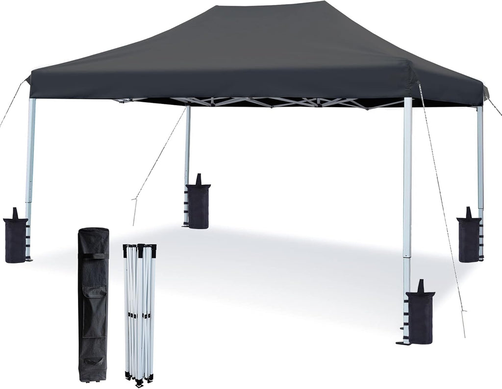 White 10'x15' Pop Up Canopy Tent with Wheeled Carry Bag E5624