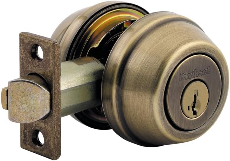 Double Cylinder Deadbolt in Antique Brass Pack of 2 M698515