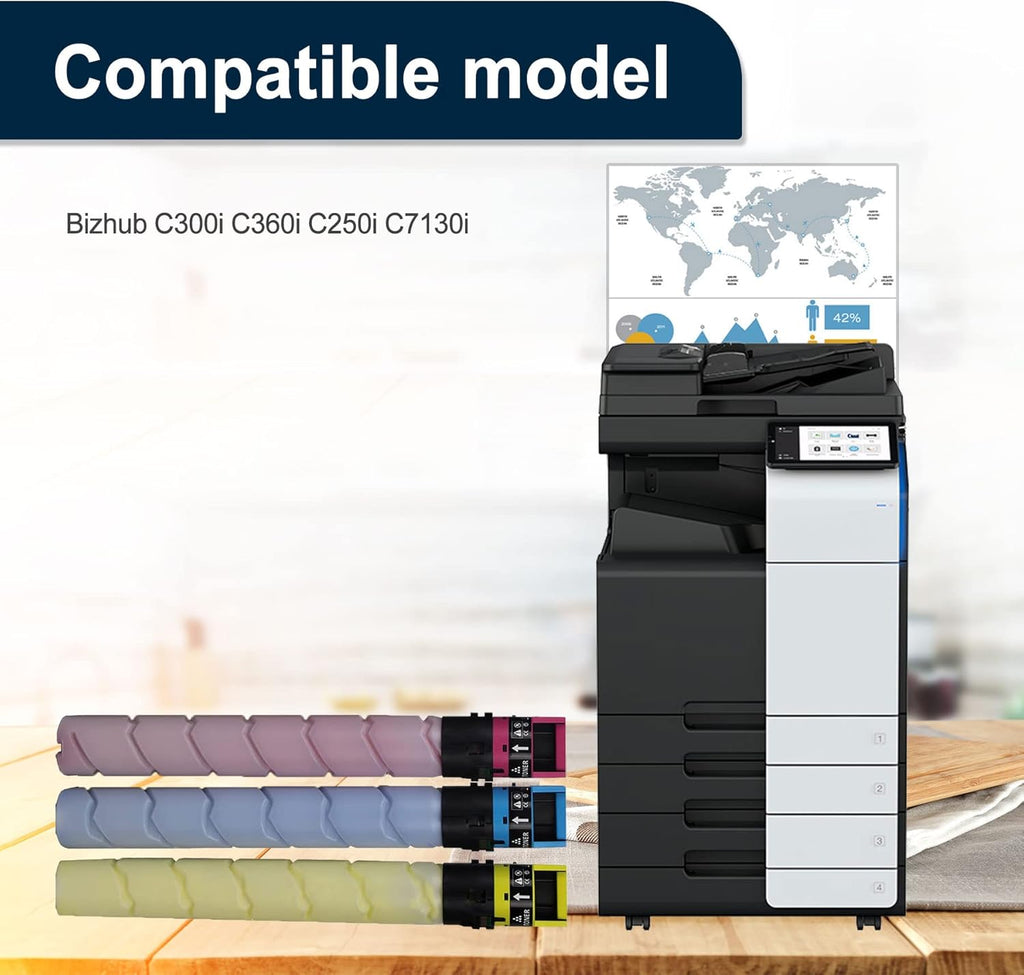3 Pack TN328 Toner Cartridge for Bizhub C300i C360i C250i C7130i Printer L555