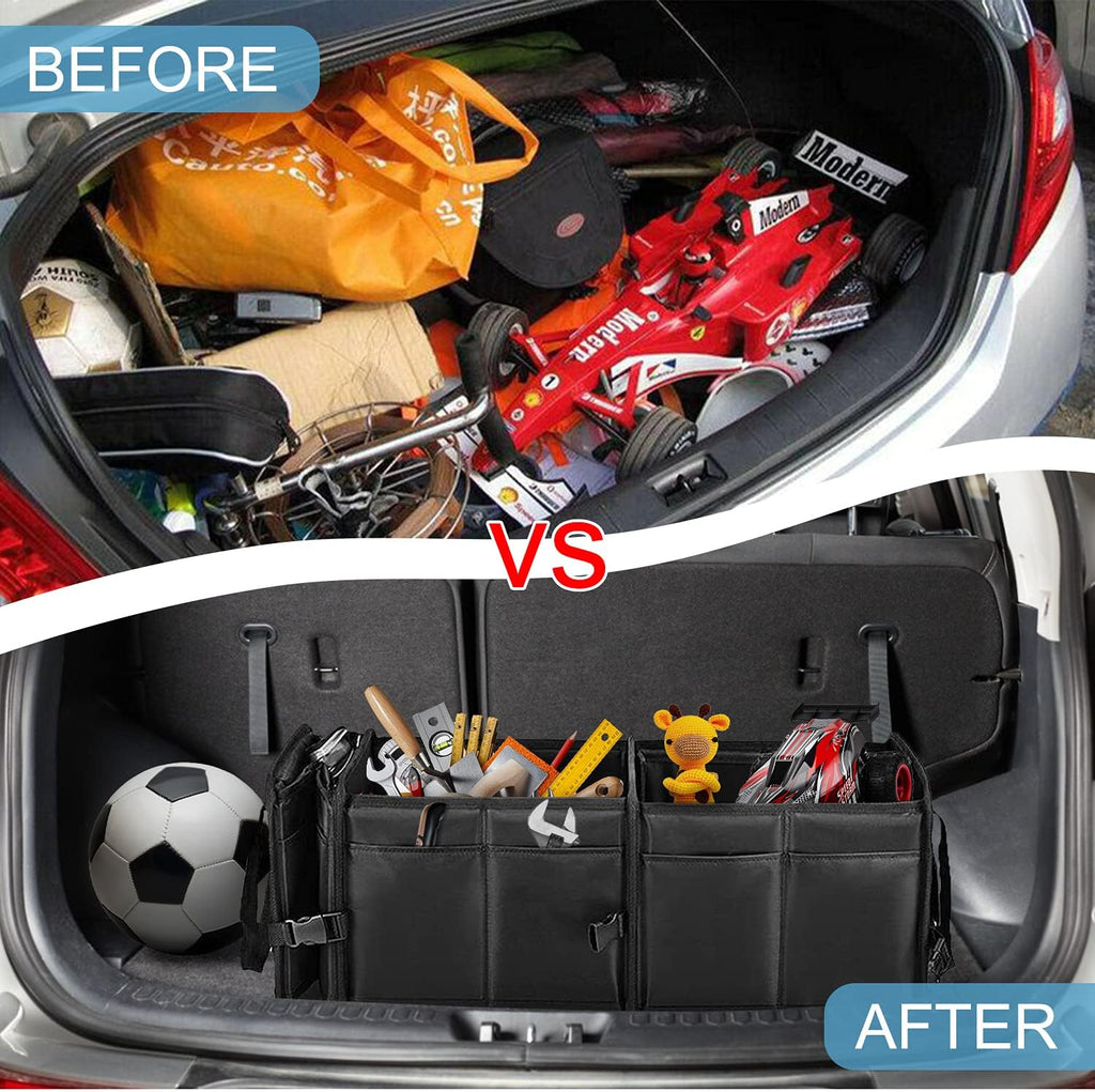 Black 85 L Collapsible Car Trunk Organizer with Cooler Bag A6514