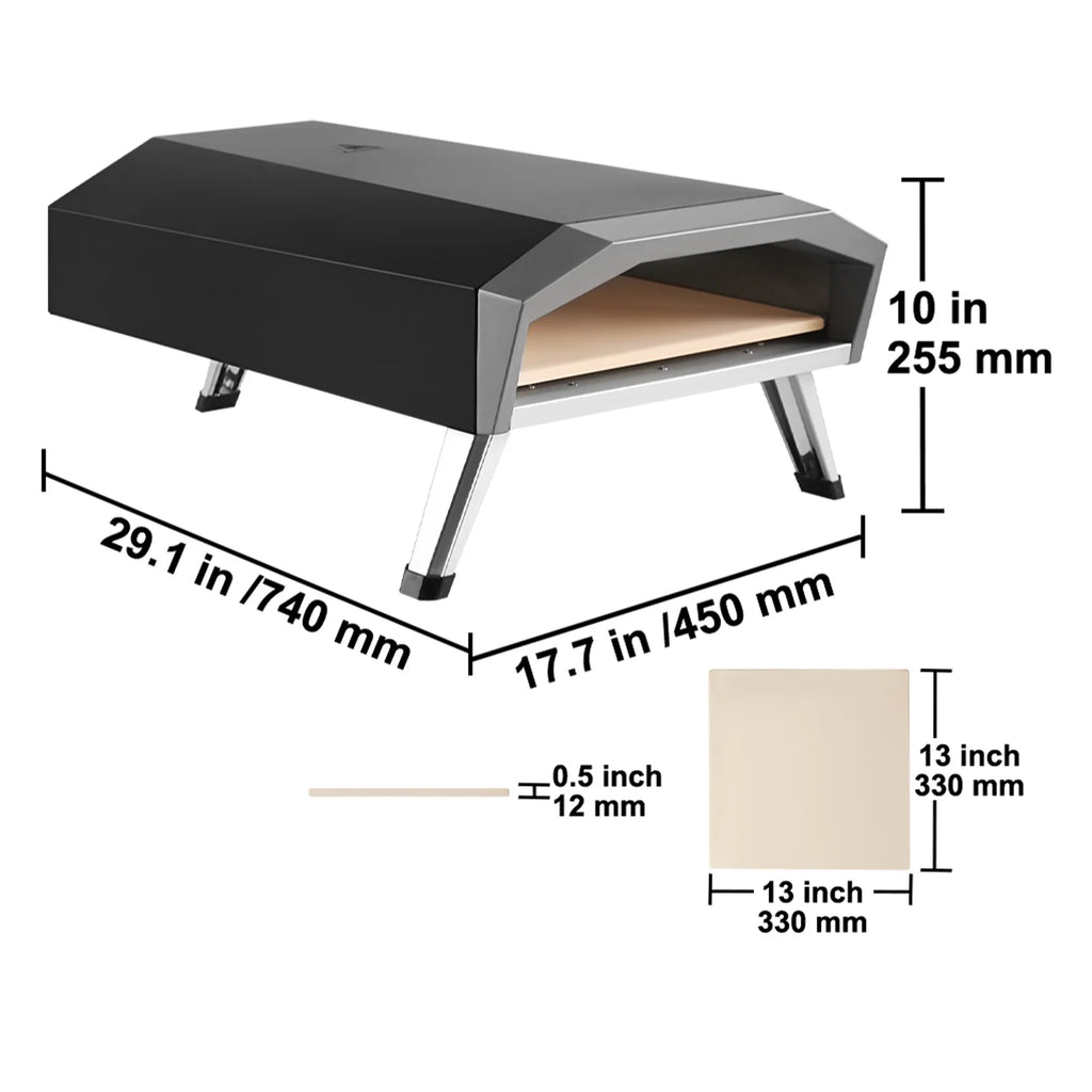 13" Portable Outdoor Pizza Oven Stainless Steel A7488