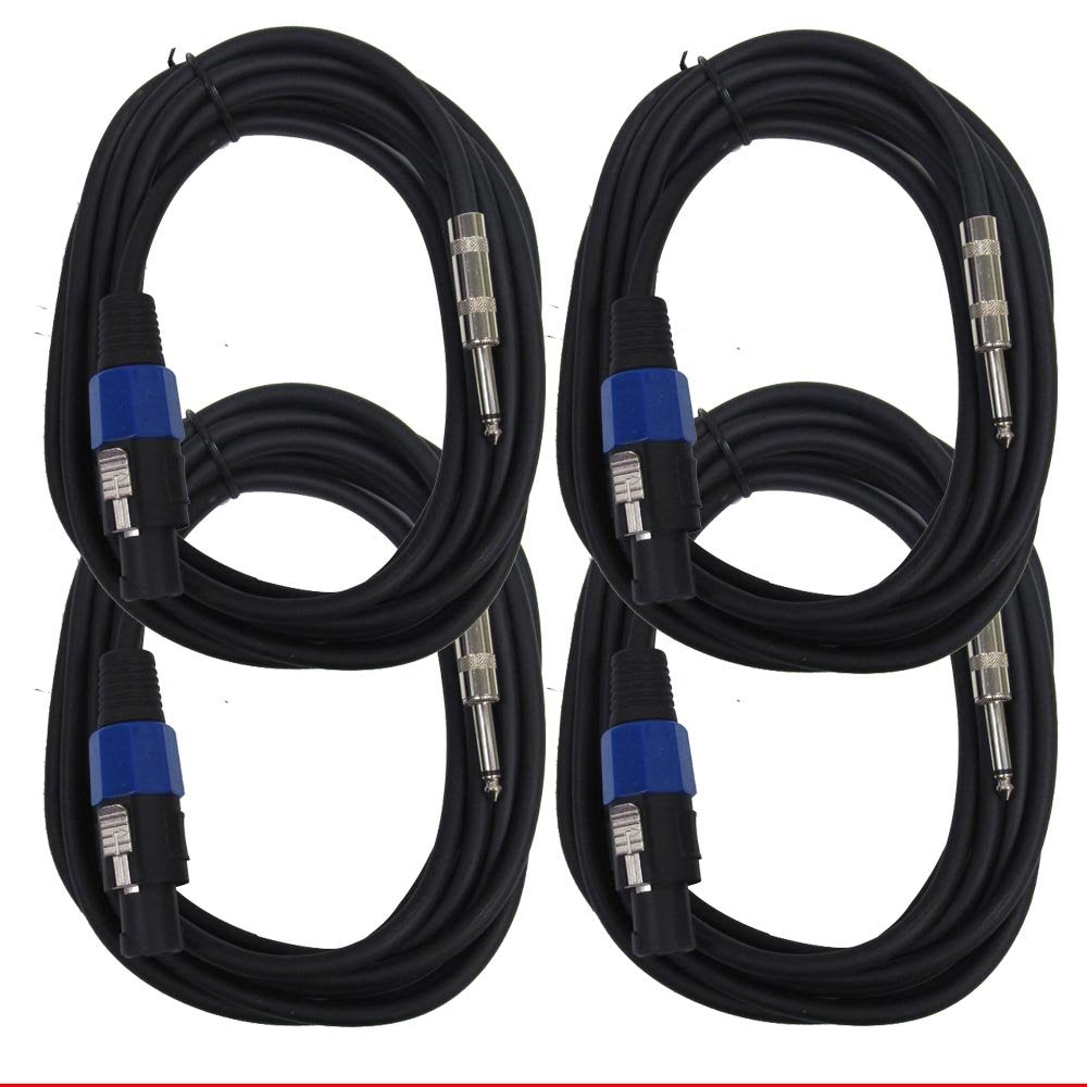 Four Pack of Speakon to 1/4 Speaker Cables 15' J334