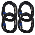 Four Pack of Speakon to 1/4 Speaker Cables 15' J334