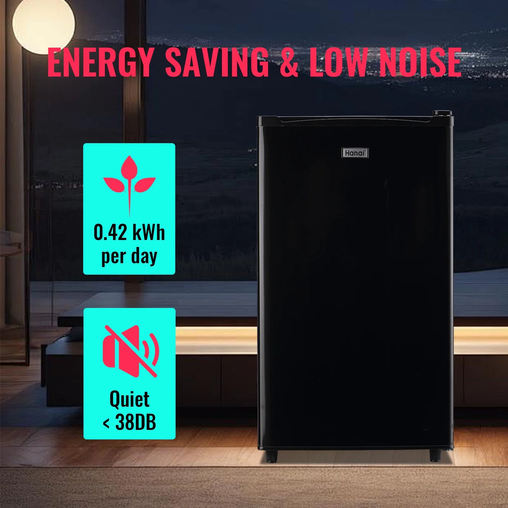Black Compact Mini Fridge with Freezer W74527